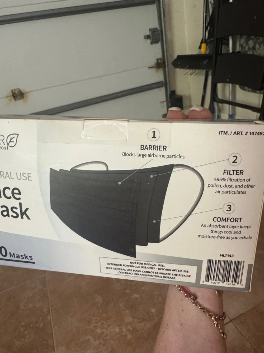 General Use Black Face Masks - 50 Pack (sealed)